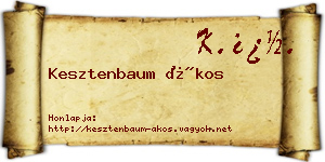 Kesztenbaum Ákos névjegykártya